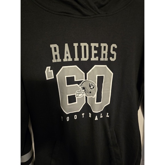Las Vegas Raiders Hoodie Womens Large Black Spellout NFL Football Ultra Game - Picture 2 of 11